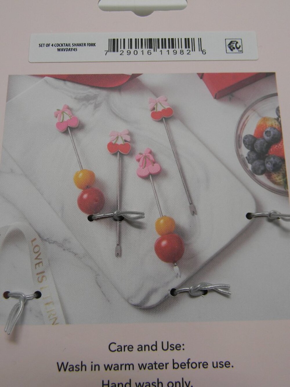 CWC Cherry Cocktail Picks 8 Count Entertaining Fruit Appetizers NIP - Picture 3 of 3